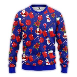 Philadelphia Phillies Christmas Ugly Sweater with Ornaments Design