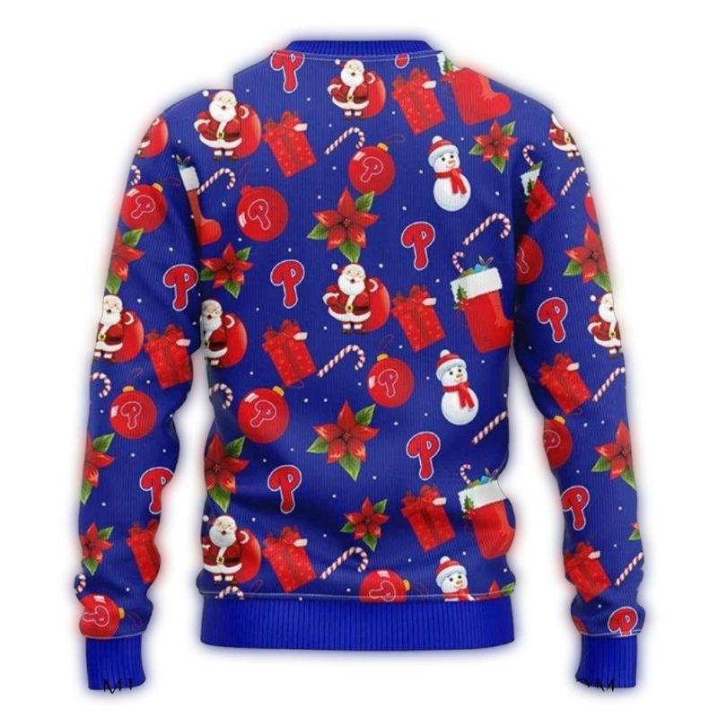 Philadelphia Phillies Christmas Ugly Sweater with Ornaments Design - Image 2