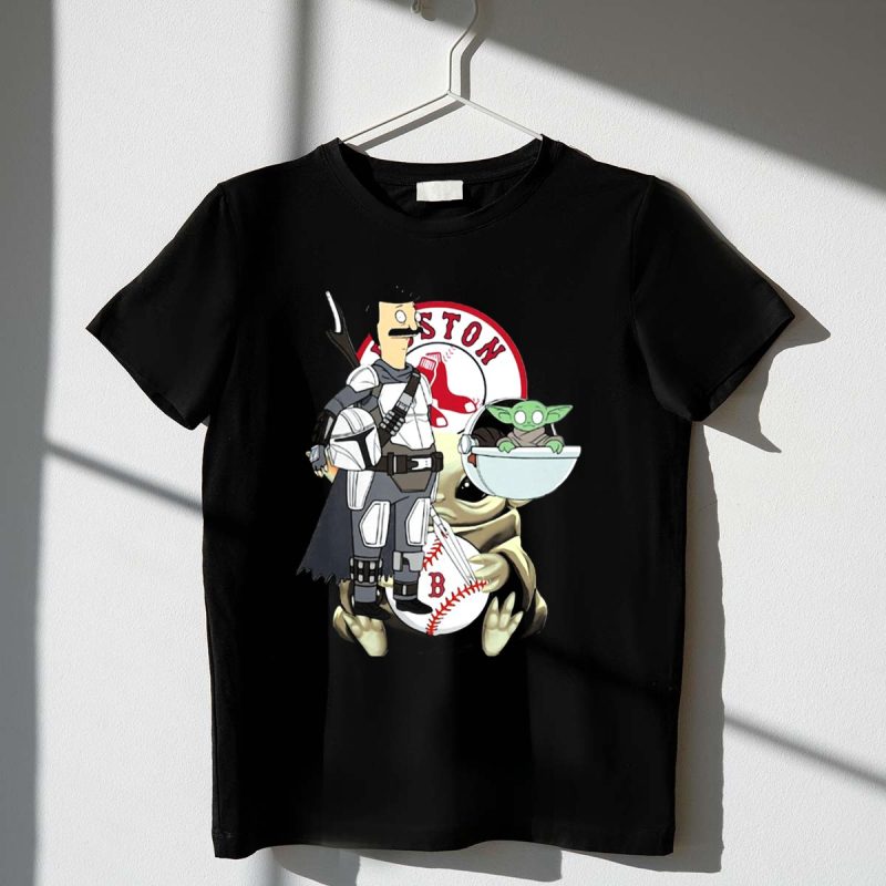 Bobs Burgers Mandalorian and Baby Yoda Boston Red Sox Crossover T Shirt t shirt 1 1