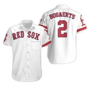 Bogarts Number 2 Boston Red Sox Hawaiian Shirt for Men