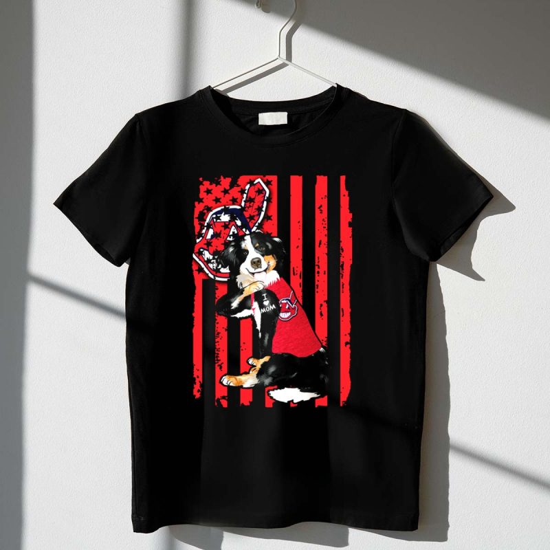 Border Collie American Flag Cleveland Guardians Tattoo I Love Mom T Shirt t shirt 1 1