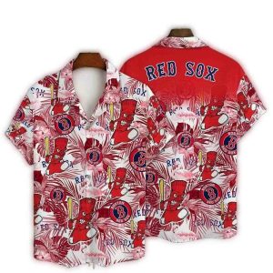 Boston Red Sox Tiki Floral Hawaiian Shirt - Summer Baseball Style
