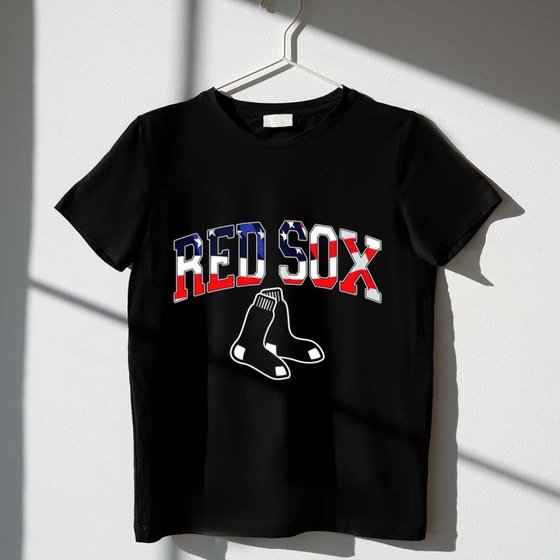 Boston Red Sox American Flag Socks T Shirt t shirt 1 1