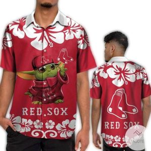 Boston Red Sox Baby Yoda Hawaiian Shirt for Kids - Fun Summer Style