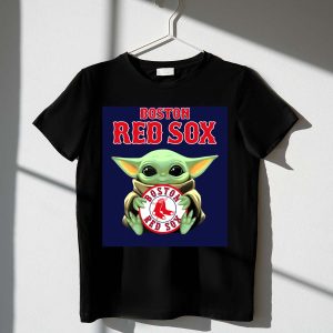 Boston Red Sox Baby Yoda Baseball T-Shirt For Kids