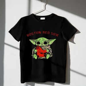 Boston Red Sox Baby Yoda Hug T-Shirt For Kids - Cute Fan Apparel