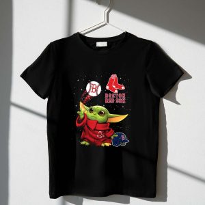 Boston Red Sox Baby Yoda Star Wars Baseball T-Shirt For Kids