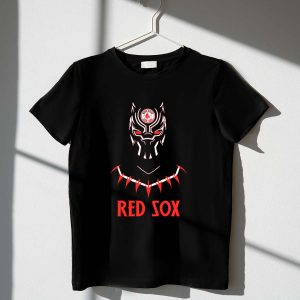 Boston Red Sox Black Panther Crossover Graphic T-Shirt For Fans