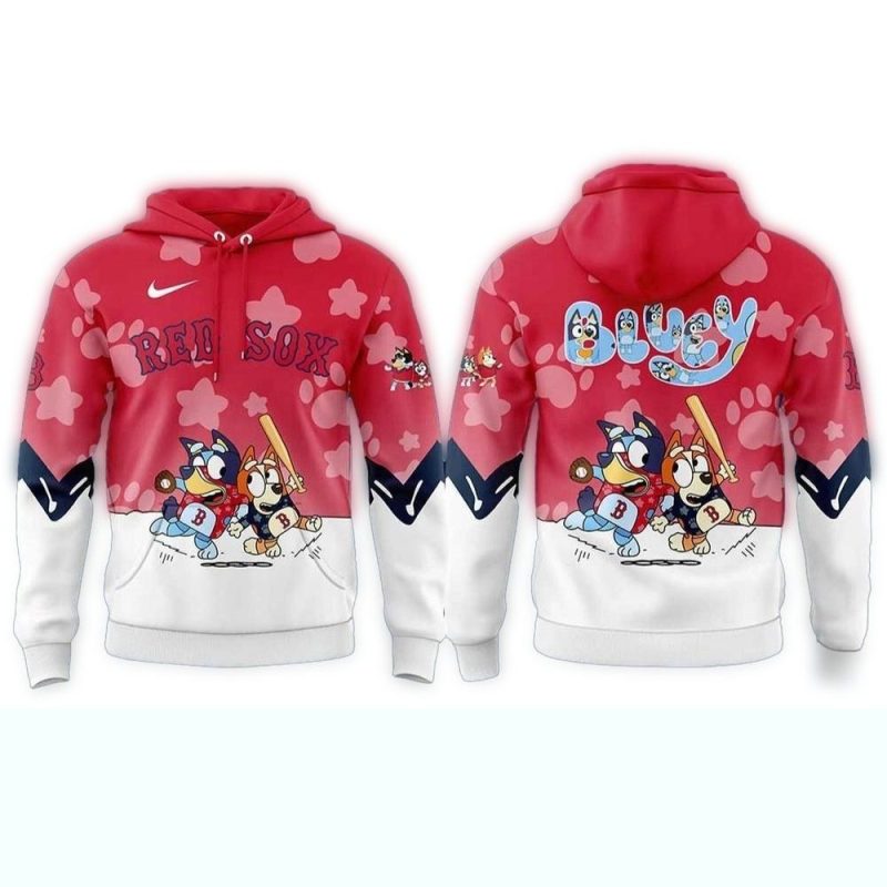 Boston Red Sox Bluey And Bingo All Over Print Hoodie
