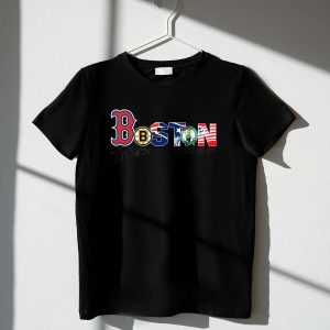 Boston Red Sox Bruins Patriots Celtics Usa Graphic T-Shirt For Fans