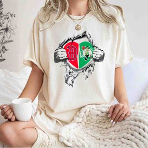Boston Red Sox Celtics Heart Logo Passion T-Shirt For Fans