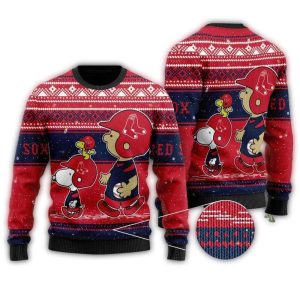 Boston Red Sox Charlie Brown Snoopy Holiday Sweatshirt