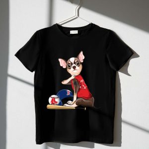 Boston Red Sox Chihuahua Baseball T-Shirt For Dog Lovers