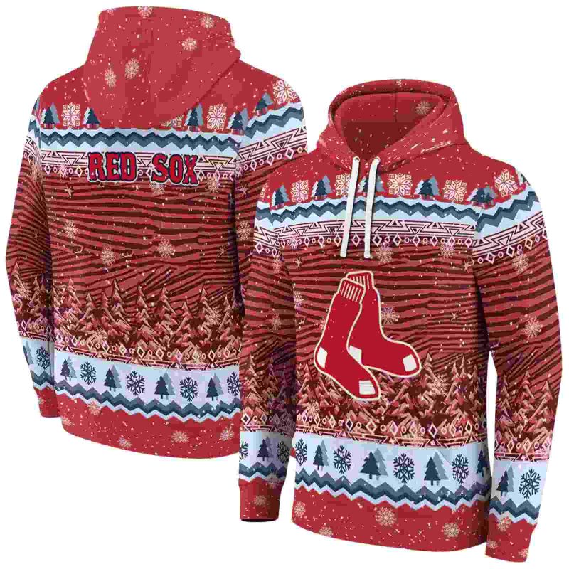 Boston Red Sox Christmas Trees AOP Hoodie 1