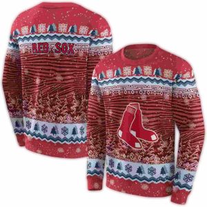 Boston Red Sox Christmas Trees All Over Print Sweatshirt