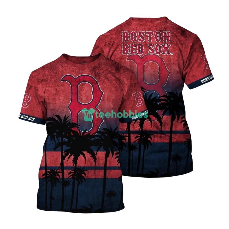 Boston Red Sox Coconut Tropical Print T-Shirt for Summer Style