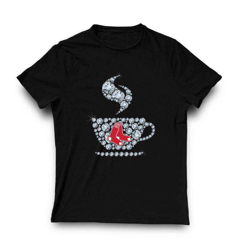 Boston Red Sox Coffee Diamond Graphic T-Shirt for Fans - Image 3