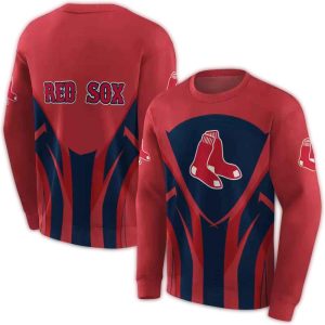 Boston Red Sox Concentric Lines All Over Print Sweatshirt