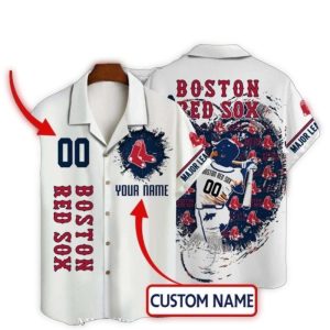 Personalized Boston Red Sox Baseball Hawaiian Shirt with Custom Number