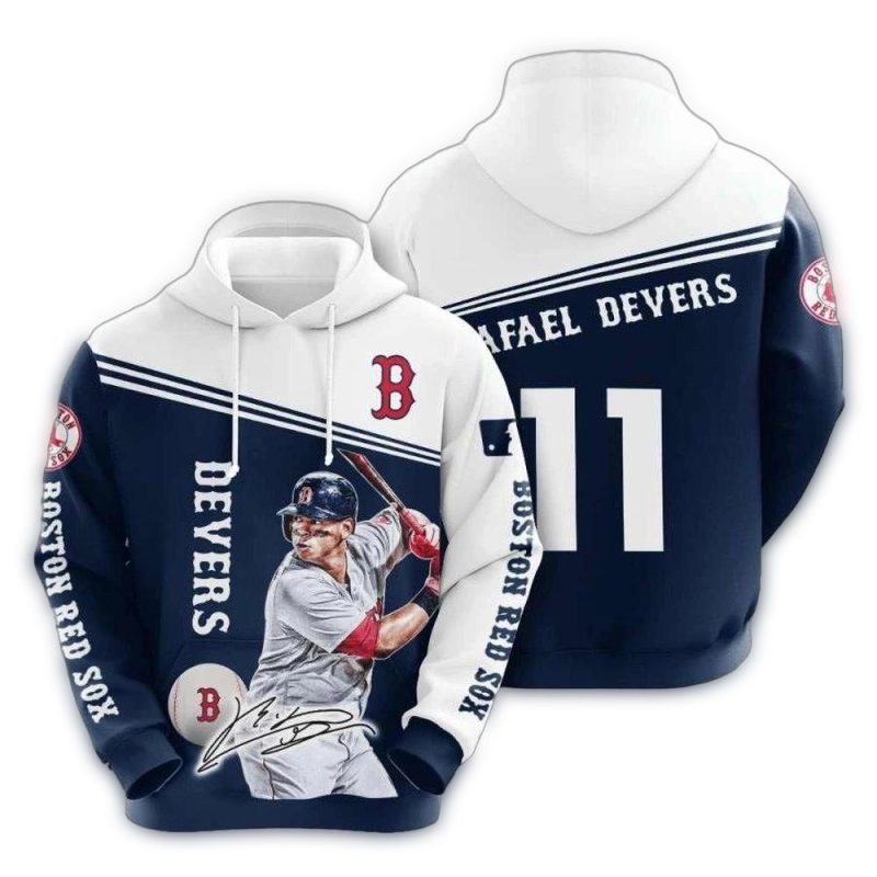 Boston Red Sox Rafael Devers Signature All Over Print Hoodie