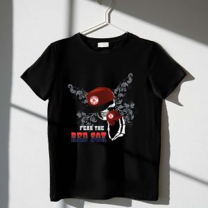 Boston Red Sox Skull Cap T-Shirt - Fearless Fan Apparel