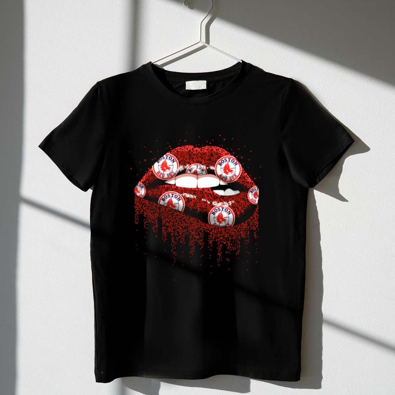 Boston Red Sox Glitter Lips Fan T Shirt t shirt 1 1