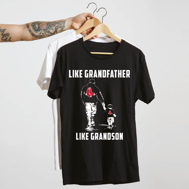 Boston Red Sox Grandfather Like Grandson T-Shirt for Family Fans - Image 4