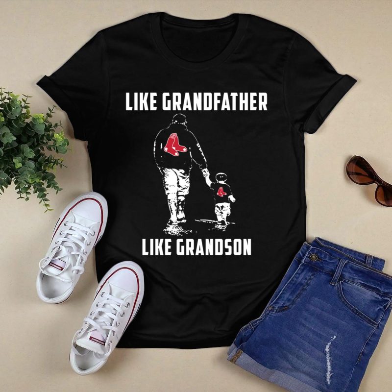 Boston Red Sox Grandfather Like Grandson T-Shirt for Family Fans - Image 5
