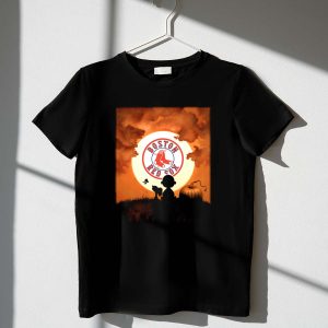 Boston Red Sox Halloween Pumpkin & Full Moon T-Shirt For Fans