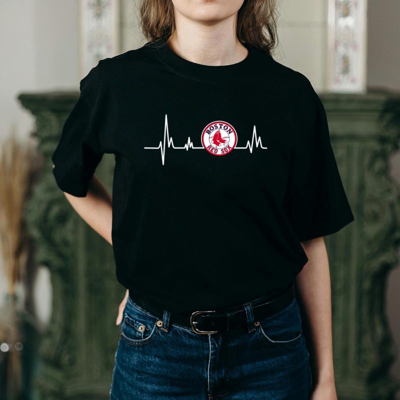Boston Red Sox Heartbeat Graphic T-Shirt for Fans - Image 2