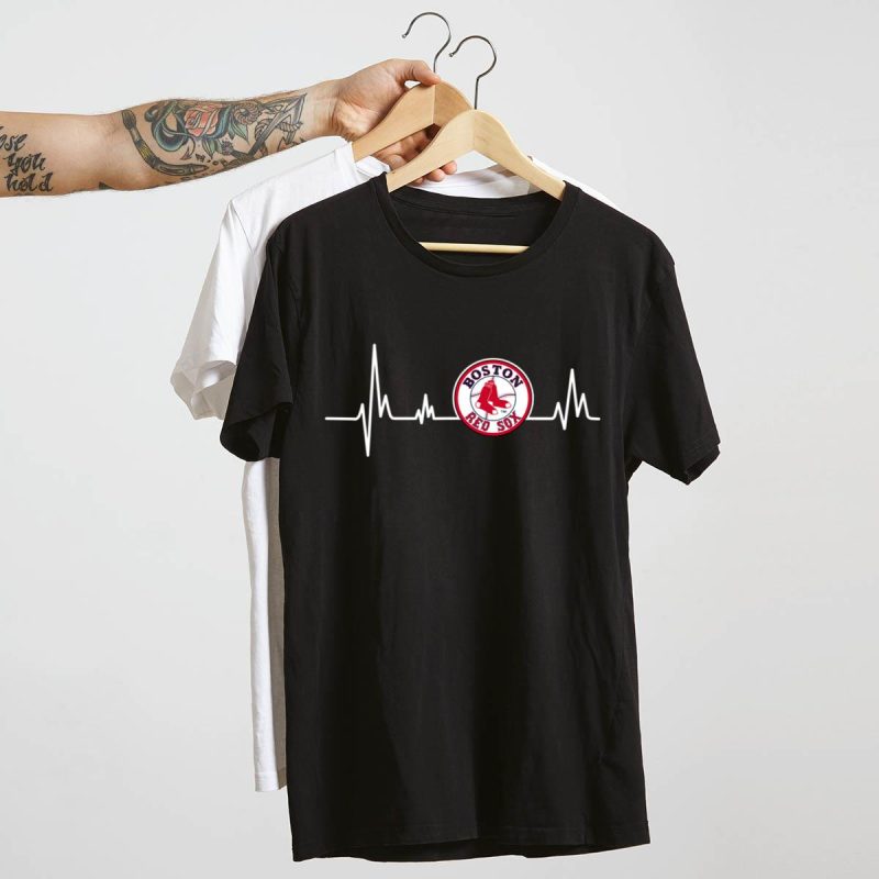Boston Red Sox Heartbeat Graphic T-Shirt for Fans - Image 4