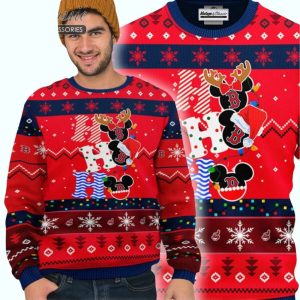 Boston Red Sox Mickey Mouse Christmas Sweatshirt - Festive Ugly Sweater
