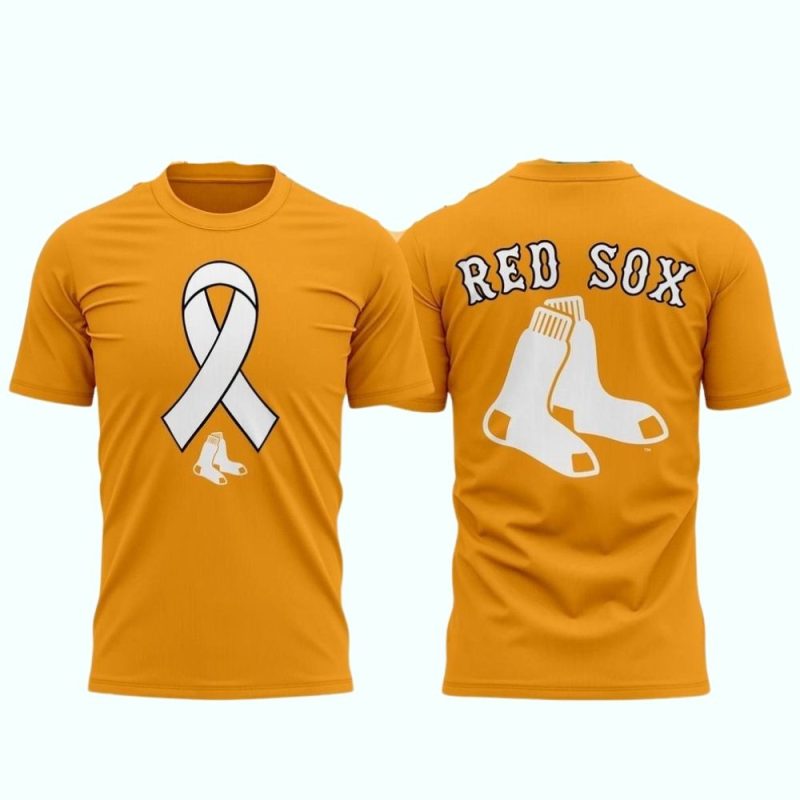 Boston Red Sox Childhood Cancer Awareness Month All-Over Print T-Shirt