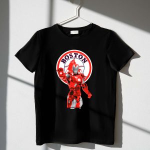 Boston Red Sox Iron Man Crossover Graphic T-Shirt For Fans