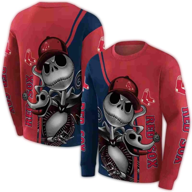 Boston Red Sox Jack Skellington AOP Sweatshirt 1