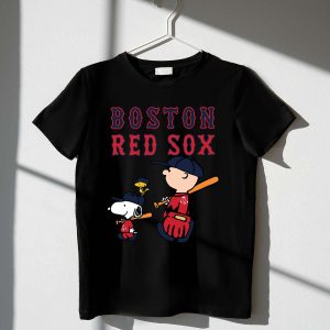 Boston Red Sox Snoopy Let's Play Baseball T-Shirt for Fans