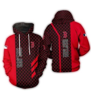Boston Red Sox GC Pattern Red All Over Print Hoodie