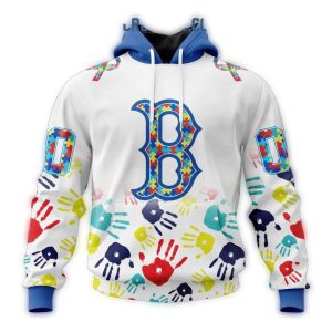 Personalized and Number Boston Red Sox Autism Awareness Hand