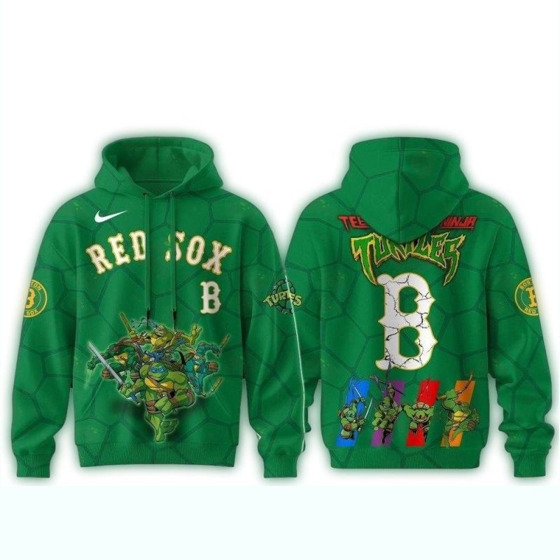 Boston Red Sox Ninja Turtles All Over Print Hoodie
