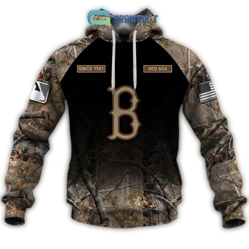 Personalized and Number Boston Red Sox Hunting Camouflage All Over Print Hoodie - Image 2