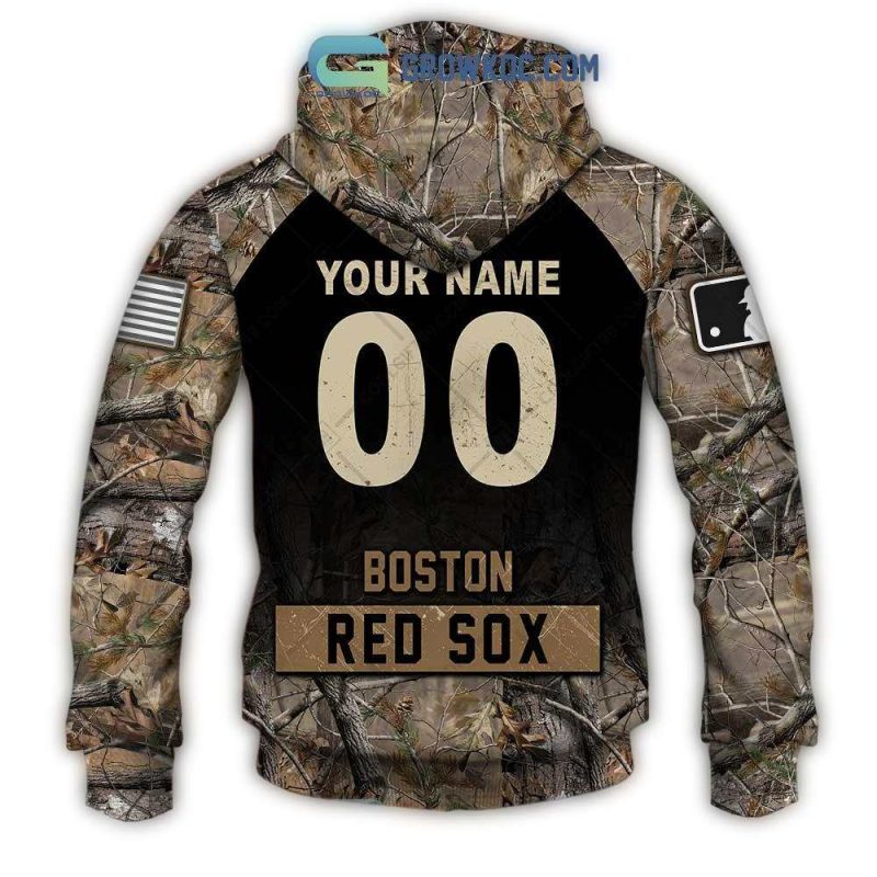 Personalized and Number Boston Red Sox Hunting Camouflage All Over Print Hoodie - Image 3