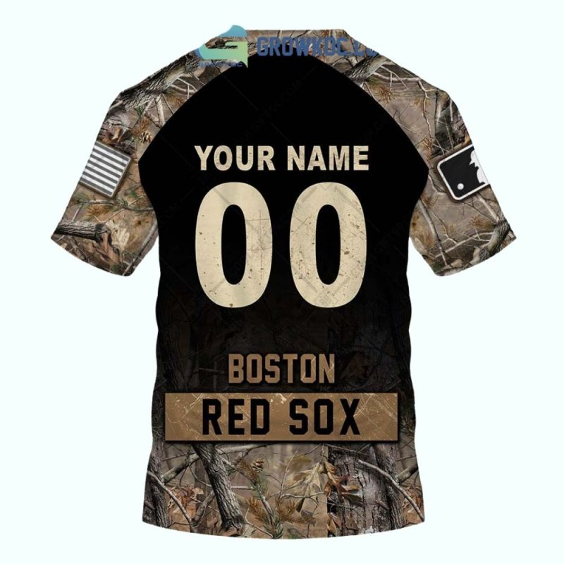 Personalized Boston Red Sox Camouflage AOP T-Shirt for Fans - Image 2