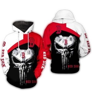 Boston Red Sox Skull Punisher All Over Print Hoodie