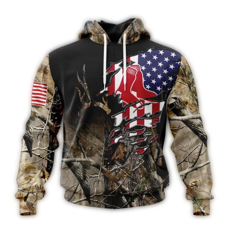 Personalized and Number Boston Red Sox Special Camo Realtree Hunting All Over Print Hoodie
