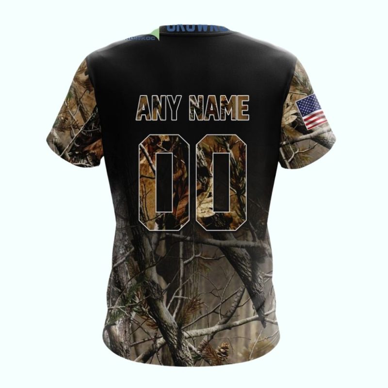 Custom Boston Red Sox Camo Realtree Hunting T-Shirt with Personalized Number - Image 2