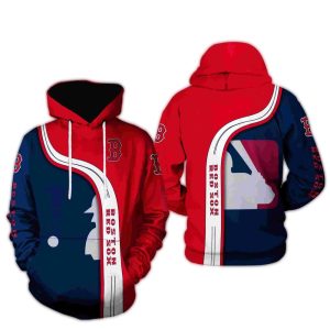Boston Red Sox Baseball Red and Blue All Over Print Hoodie
