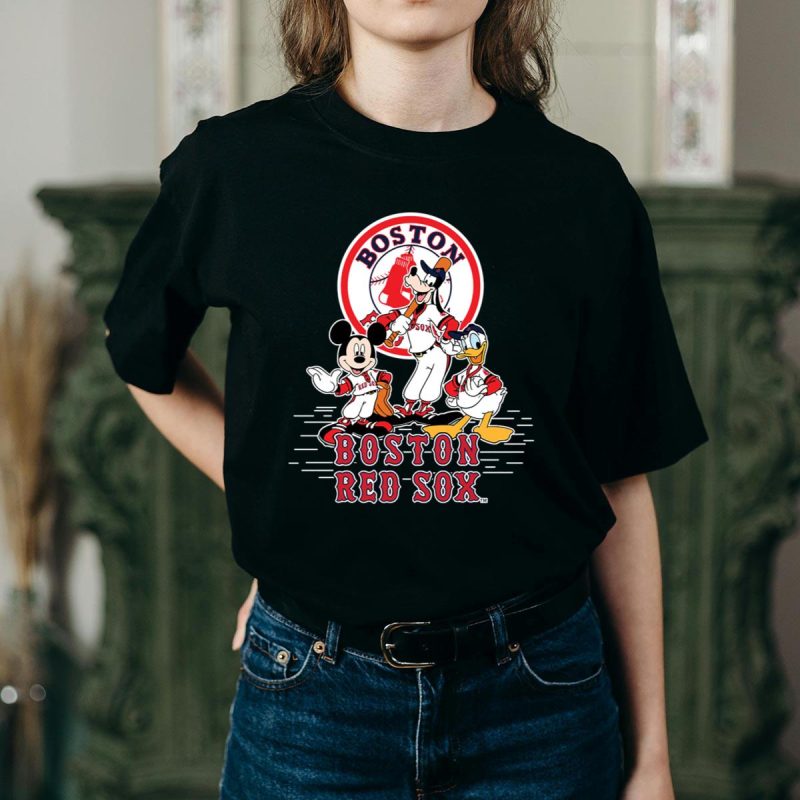 Mickey, Donald & Goofy Boston Red Sox Baseball T-Shirt for Fans - Image 2