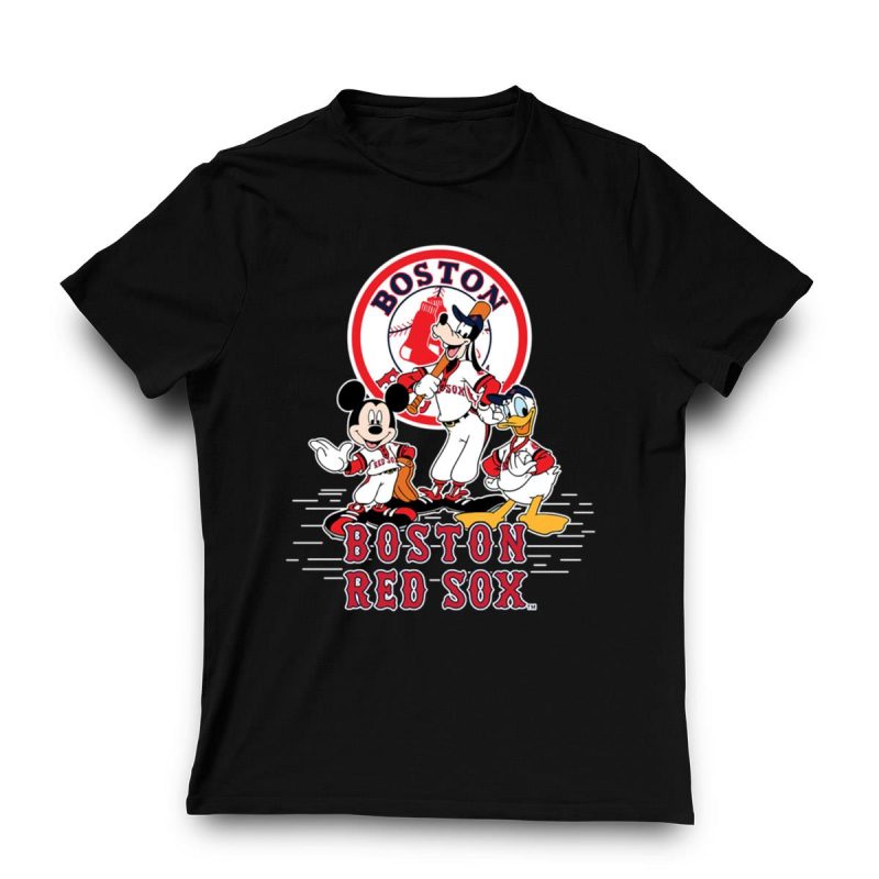 Mickey, Donald & Goofy Boston Red Sox Baseball T-Shirt for Fans - Image 3