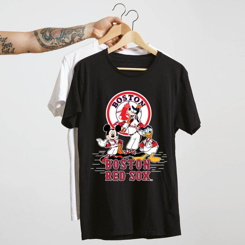 Mickey, Donald & Goofy Boston Red Sox Baseball T-Shirt for Fans - Image 4