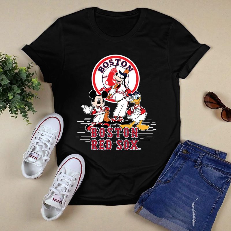 Mickey, Donald & Goofy Boston Red Sox Baseball T-Shirt for Fans - Image 5